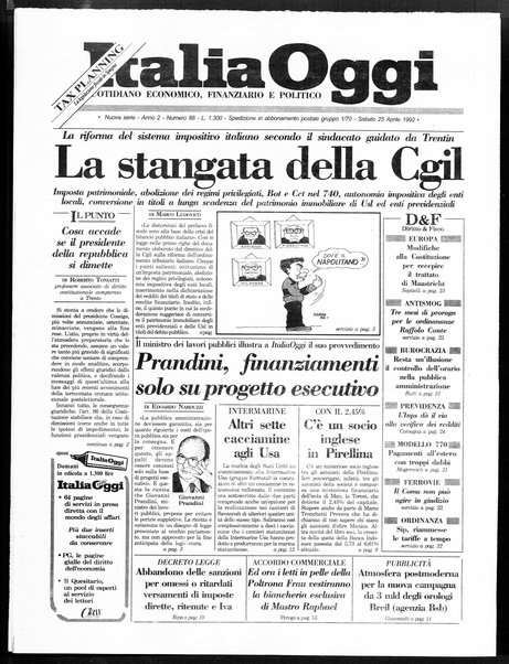 Italia oggi : quotidiano di economia finanza e politica